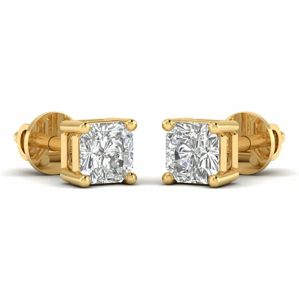 The Liora Crescent Solo Stone Earrings - View 2