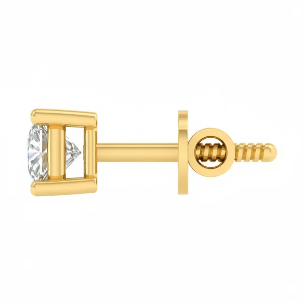 The Liora Crescent Solo Stone Earrings - View 3