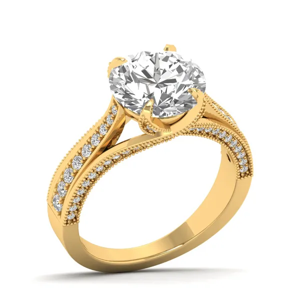 Refined Split-Shank Diamond Ring - Laboratory-Grown Diamond Ladies Ring
