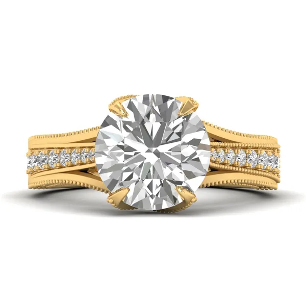 Refined Split-Shank Diamond Ring - View 2