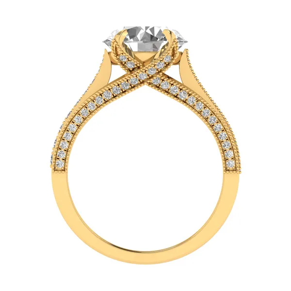 Refined Split-Shank Diamond Ring - View 3
