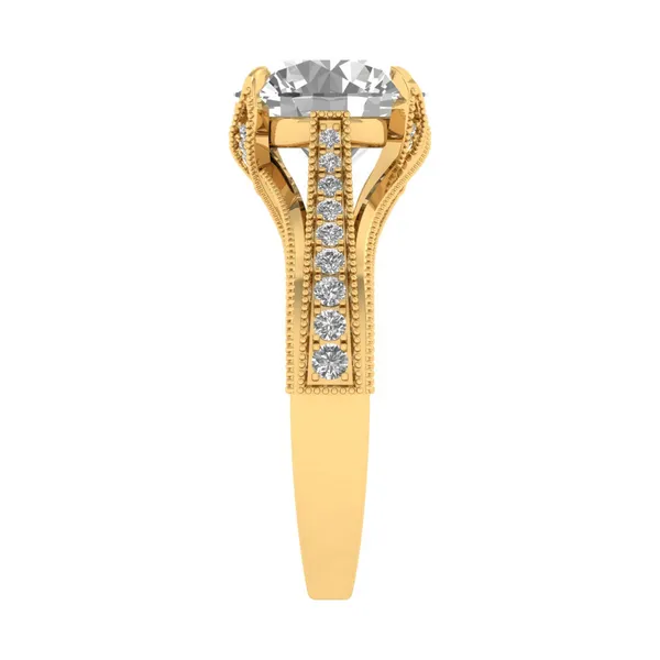 Refined Split-Shank Diamond Ring - View 4