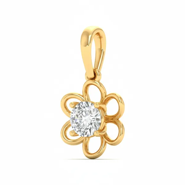 Polished Oval Diamond Pendant - View 2