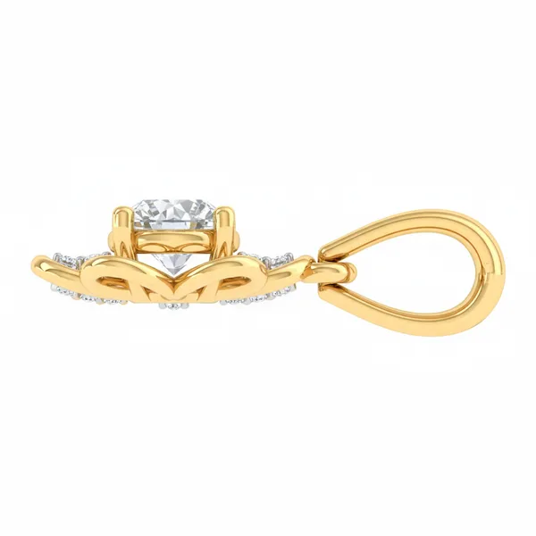 Polished Oval Diamond Pendant - View 3