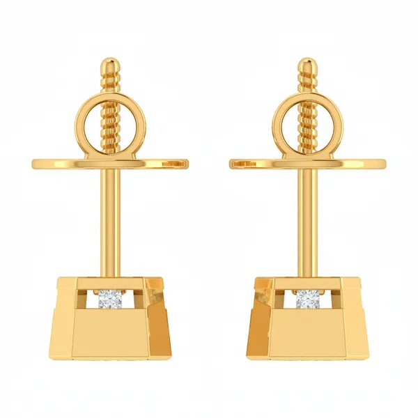 The Pirouette Prism Single Diamond Studs - View 4
