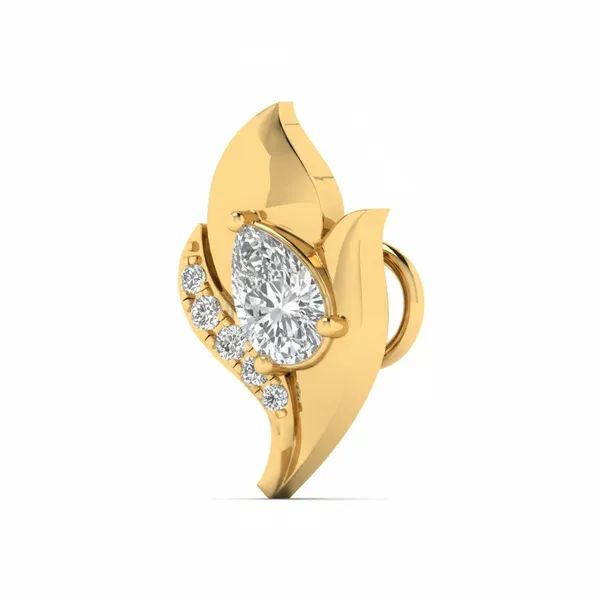 Alluring L-Shape Diamond Nosepin - View 2