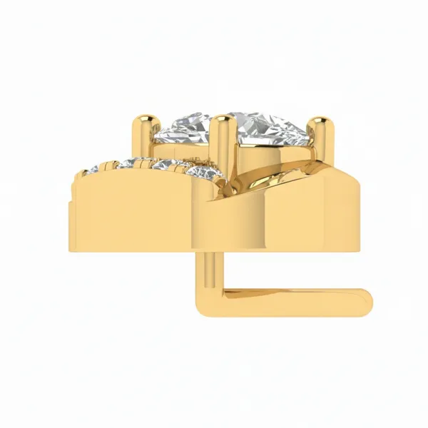 Alluring L-Shape Diamond Nosepin - View 4