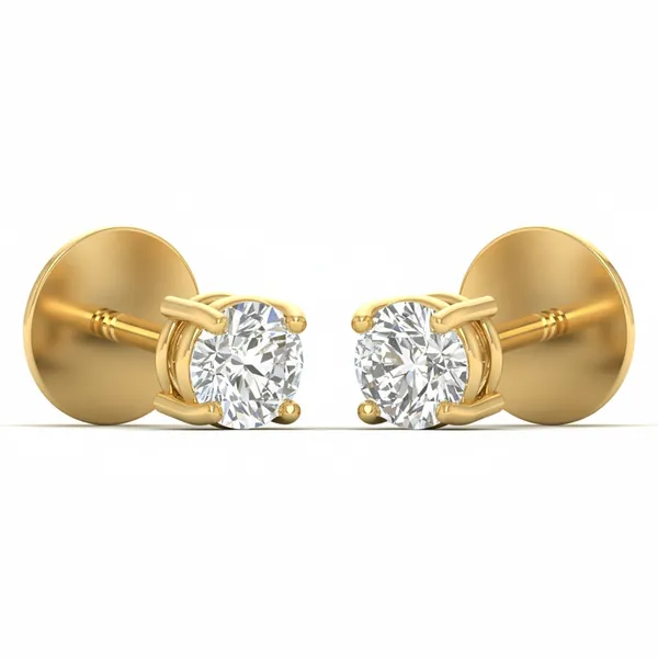 Calista Eclipse Solitaire Earrings - View 2