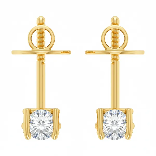 Calista Eclipse Solitaire Earrings - View 4