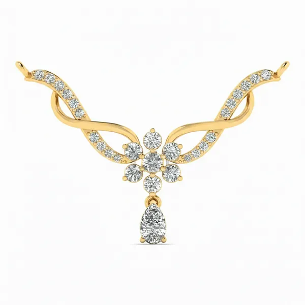 Statuesque Floral Diamond Mangalsutra - Laboratory-Grown Diamond Mangalsutra