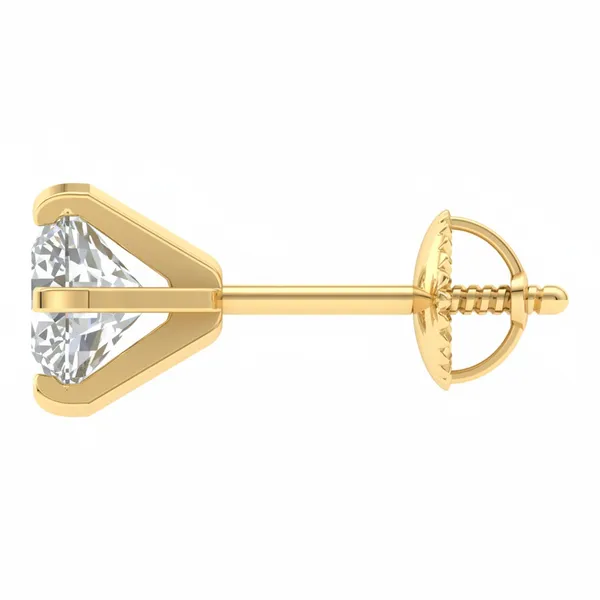 The Celine Lotus Solitaire Earrings - View 3