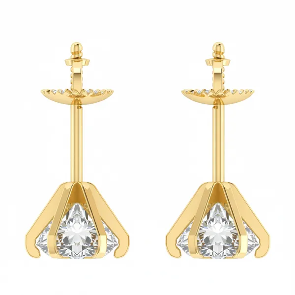 The Celine Lotus Solitaire Earrings - View 4