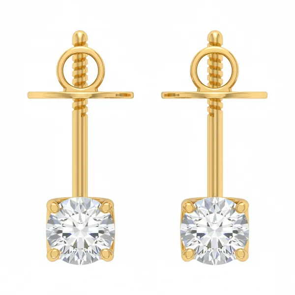 Primavera Magnolia Solitaire Studs - View 4