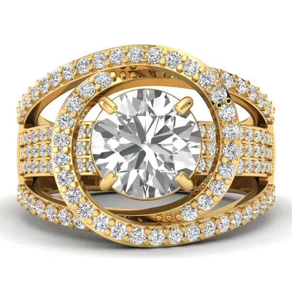 Gleaming Filigree Diamond Ring - View 2
