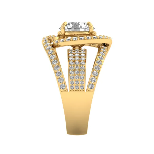 Gleaming Filigree Diamond Ring - View 4