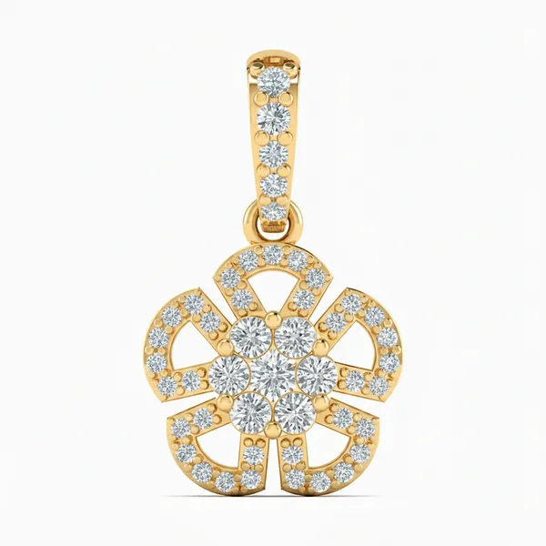 Sparkling Halo Diamond Pendant - Laboratory-Grown Diamond Pendant