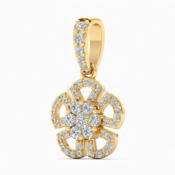Sparkling Halo Diamond Pendant - View 2