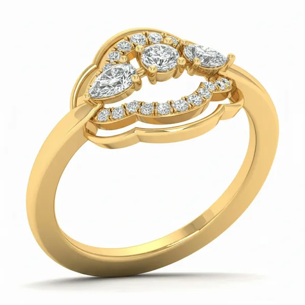 Elegant Signet Diamond Ring - Laboratory-Grown Diamond Ladies Ring