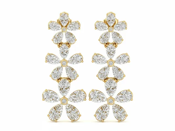 Ultravioletta Ribbon Linear Drop Earrings - Laboratory-Grown Diamond Earrings