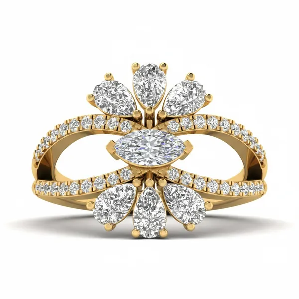 Ravishing Three-Stone Diamond Ring - View 2