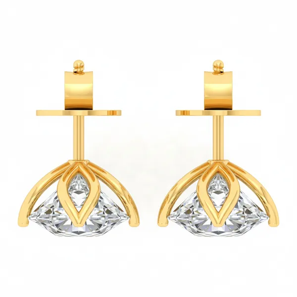 Evadne Waterfall Solitaire Studs - View 4