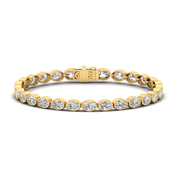 Polished Halo Diamond Bracelet - Laboratory-Grown Diamond Ladies Bracelet