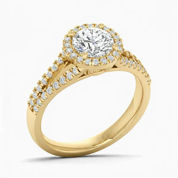 Golden Blossom Diamond Ring - Laboratory-Grown Diamond Ladies Ring