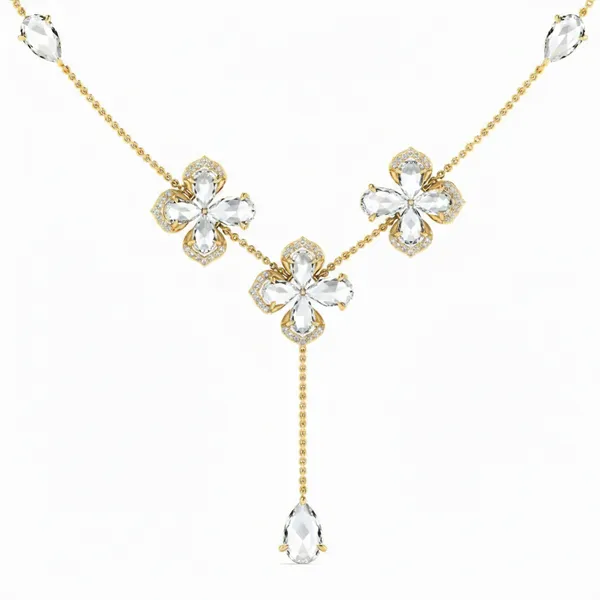 Regal Art Deco Diamond Necklace - View 4