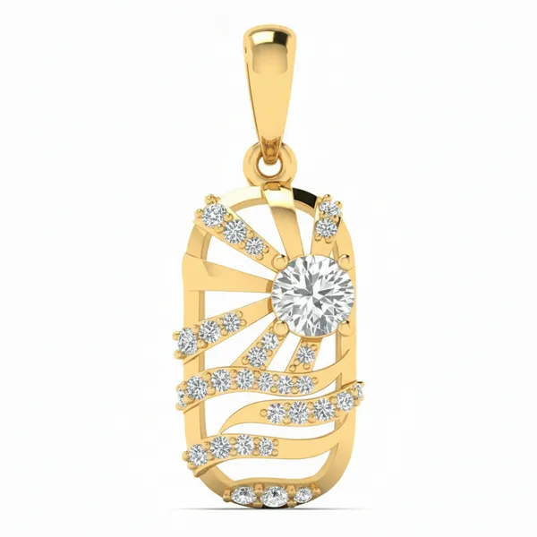Stately Halo Diamond Pendant - Laboratory-Grown Diamond Pendant