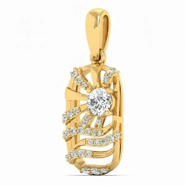 Stately Halo Diamond Pendant - View 2