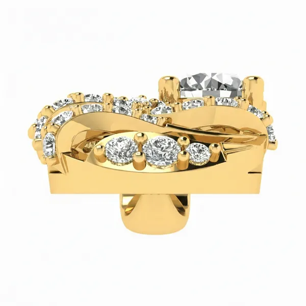 Stately Halo Diamond Pendant - View 4
