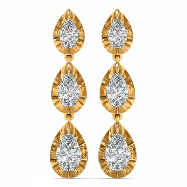 Favrile Scrollwork Sparkle Studs - Laboratory-Grown Diamond Stud Earrings