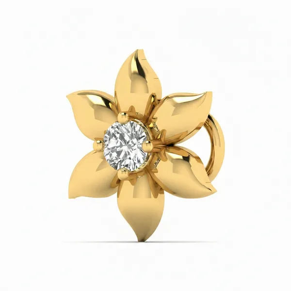 Opulent Solitaire Diamond Nosepin - View 2