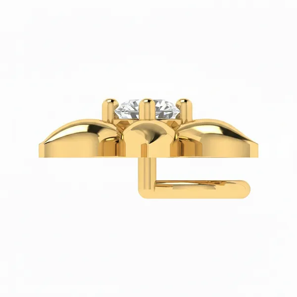 Opulent Solitaire Diamond Nosepin - View 4