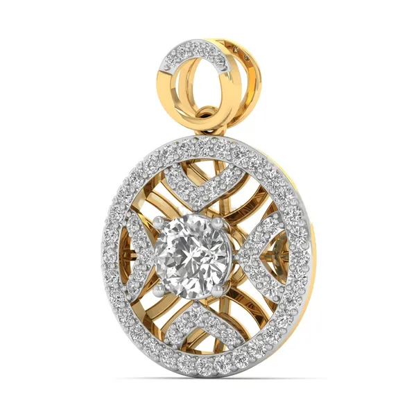 Whimsical Floral Diamond Pendant - View 2