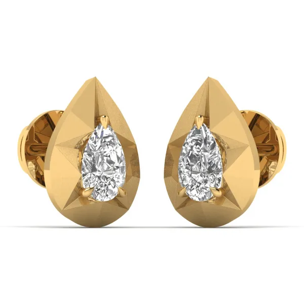 The Lysandra Dewdrop Single Diamond Studs - View 2
