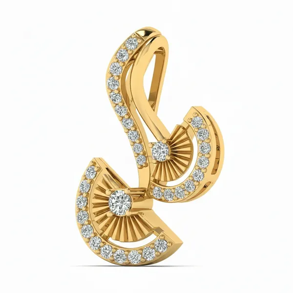 Graceful Layered Diamond Pendant - View 2