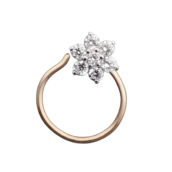 Elegant Crest Diamond Nose Pin - Laboratory-Grown Diamond Nose Pin