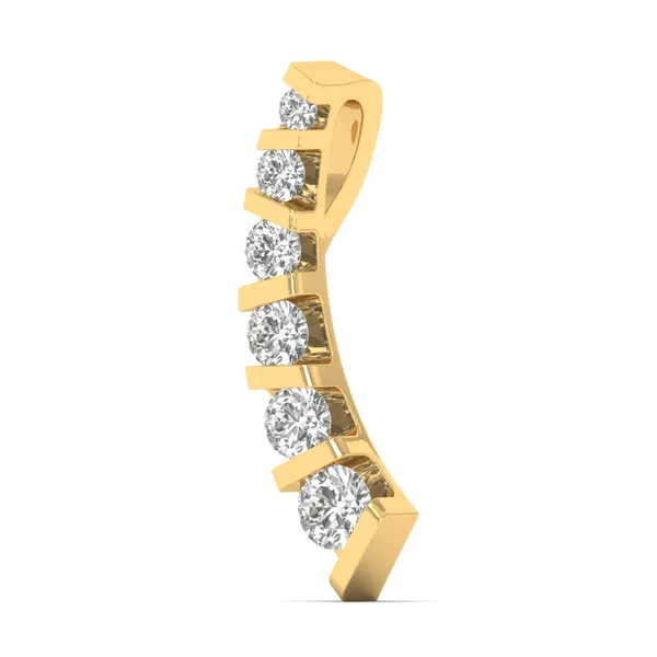 Regal Bezel Diamond Pendant - View 2