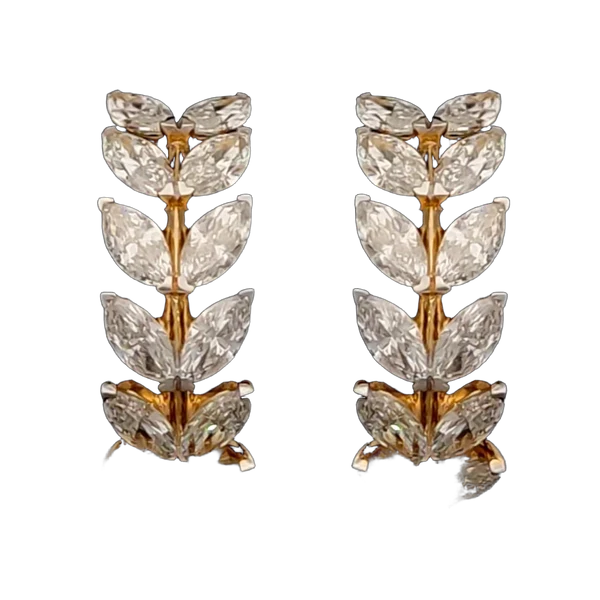 Regal Crest Diamond Bali Earrings - View 2