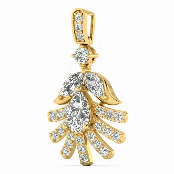 Golden Butterfly Diamond Pendant - View 2