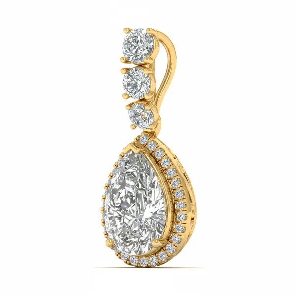 Stunning Feather Diamond Pendant - View 2