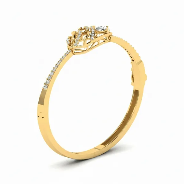 Radiant Art Deco Diamond Bangle - View 2