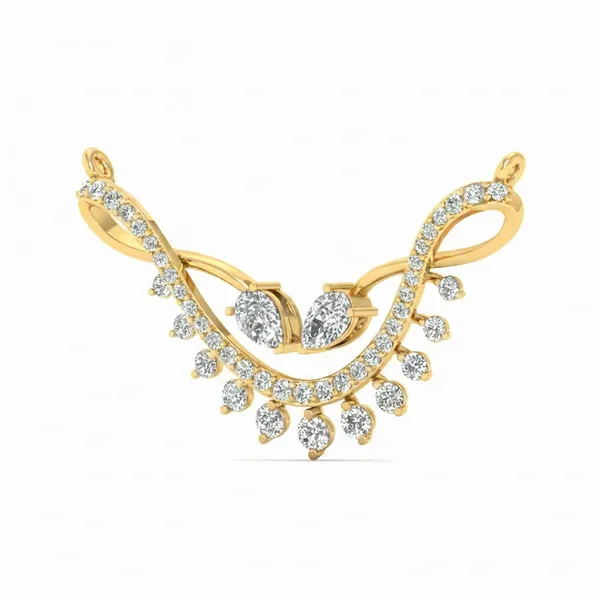 Timeless Teardrop Diamond Mangalsutra - View 2