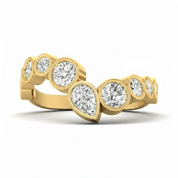 Refined Ribbon Diamond Ring - View 2