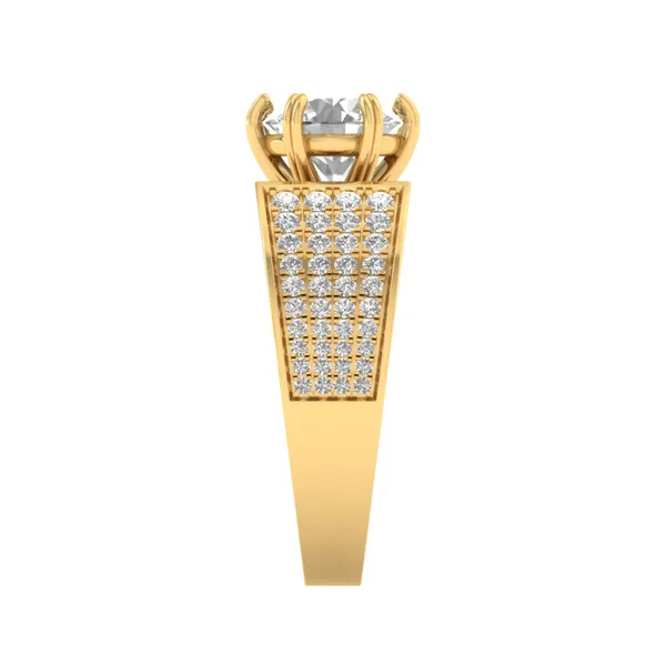 Golden Split-Shank Diamond Ring - View 4
