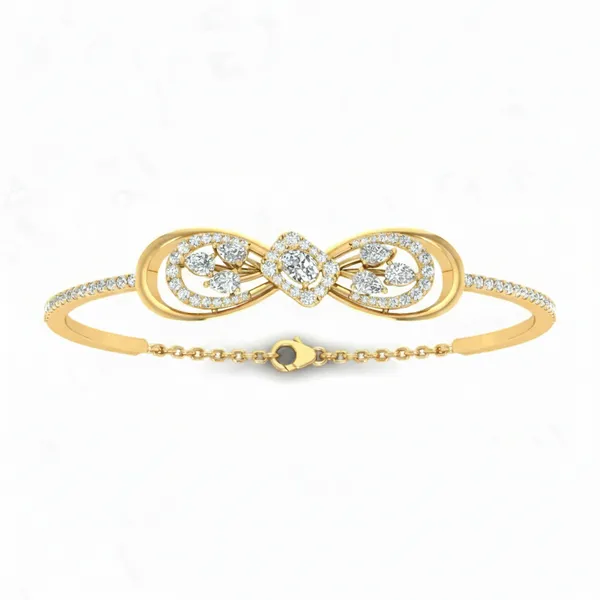 Striking Celtic Diamond Bangle - Laboratory-Grown Diamond Bangle