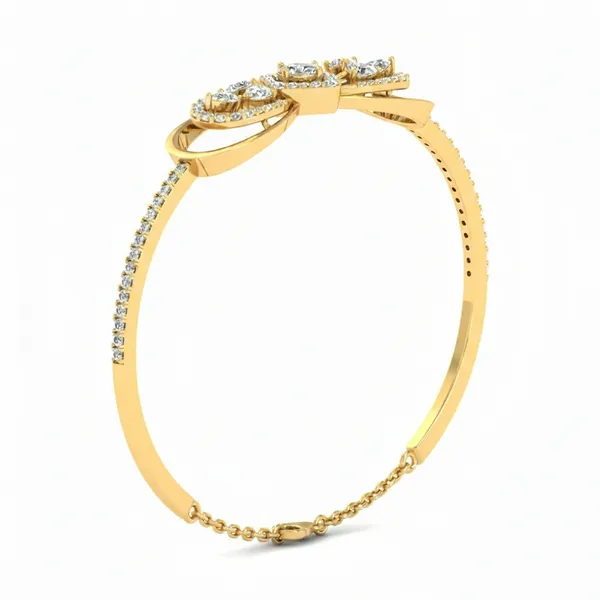 Striking Celtic Diamond Bangle - View 2