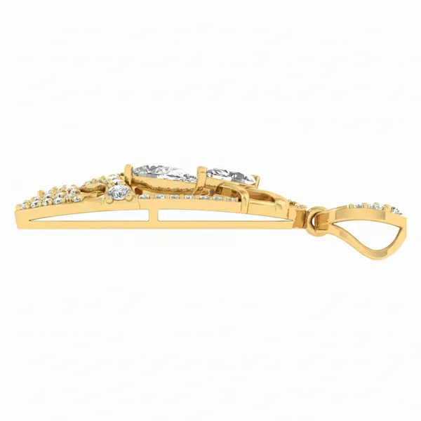 Delicate Crescent Diamond Pendant - View 3