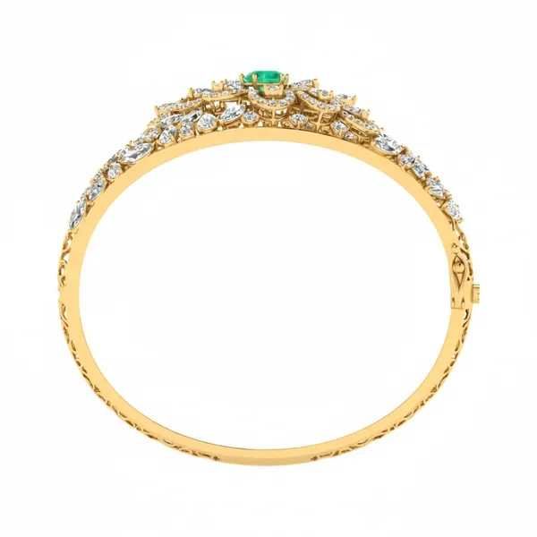 Sleek Cascade Diamond Bangle - View 3